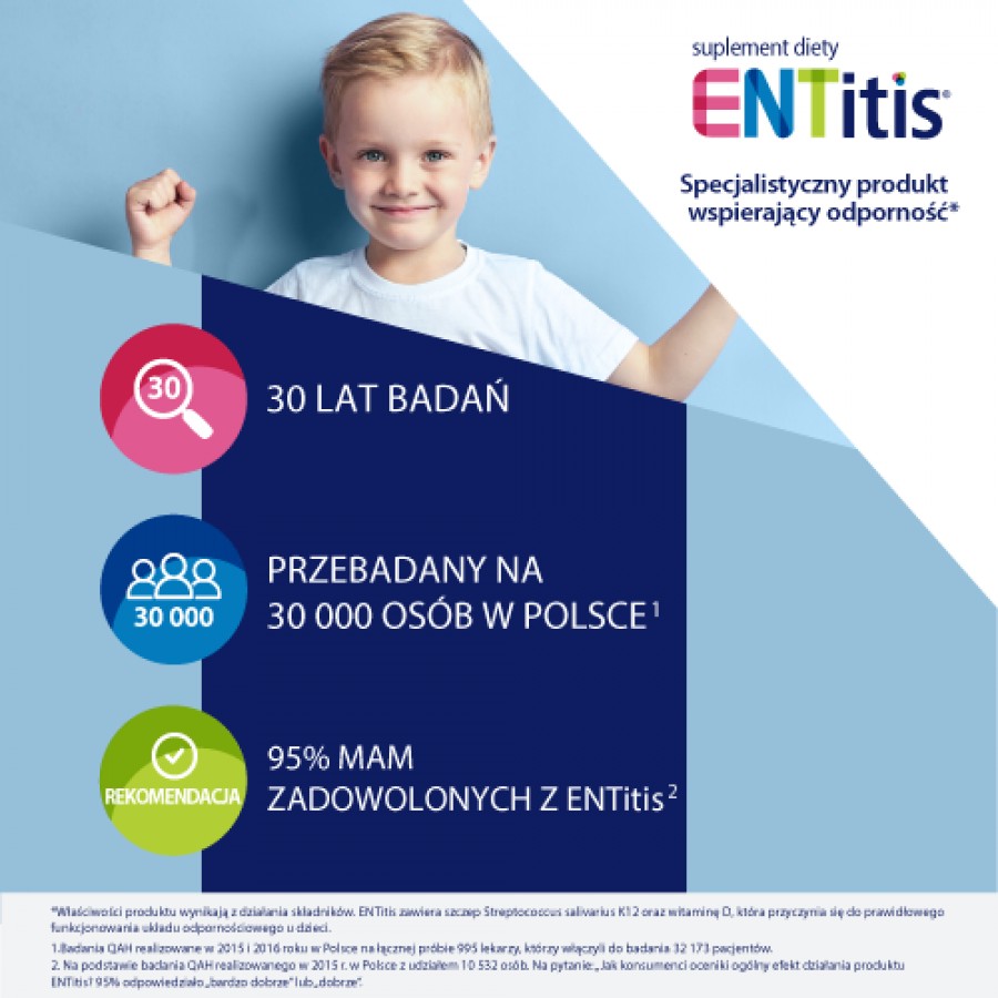 Miniaturka artykułu - #1 ENTitis do ssania truskawkowy - 30 pastylek 