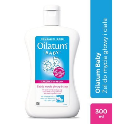 Zdjęcie produktu - 0 OILATUM BABY ŁAGODNA OCHRONA Żel do mycia głowy i ciała - 300 ml