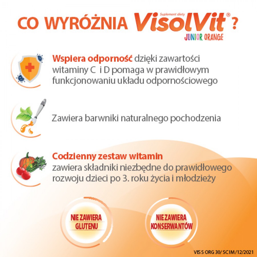 Miniaturka artykułu - #1 VISOLVIT ORANGE Junior - 30 saszetek