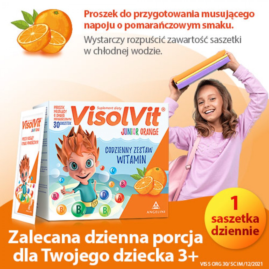 Zdjęcie produktu - 4 VISOLVIT ORANGE Junior - 30 saszetek