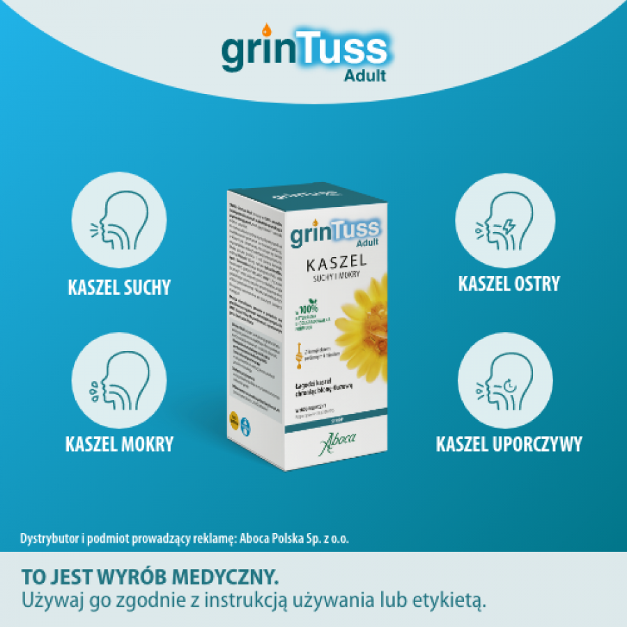 Miniaturka artykułu - #1 GrinTuss Syrop dla dorosłych - 128 g