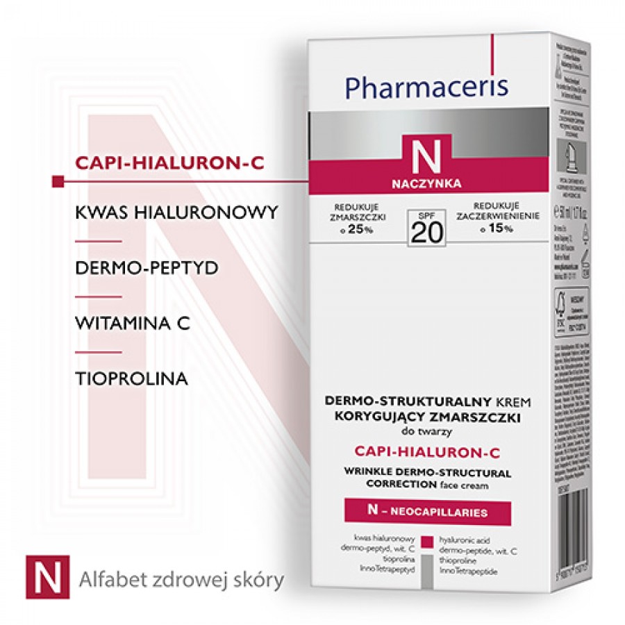Zdjęcie produktu - 1 Pharmaceris N CAPI-HIALURON-C Dermo-strukturalny krem korygujący zmarszczki SPF20, 50 ml