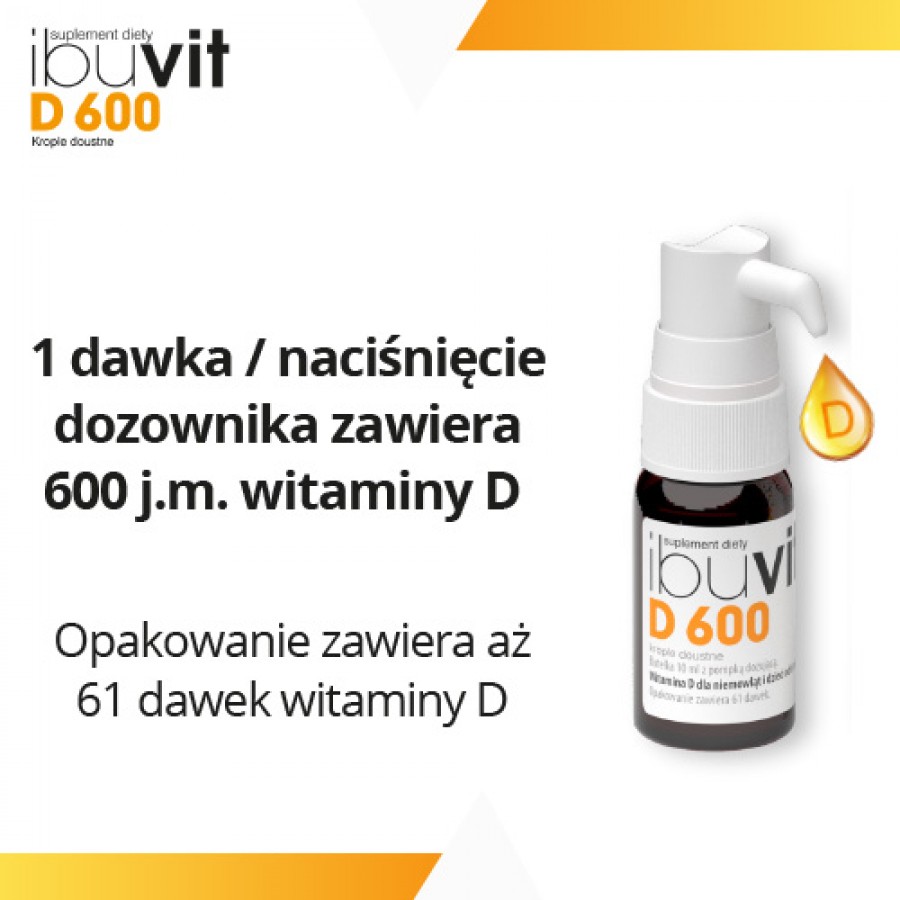 Miniaturka artykułu - #1 Ibuvit D 600 krople doustne - 10 ml