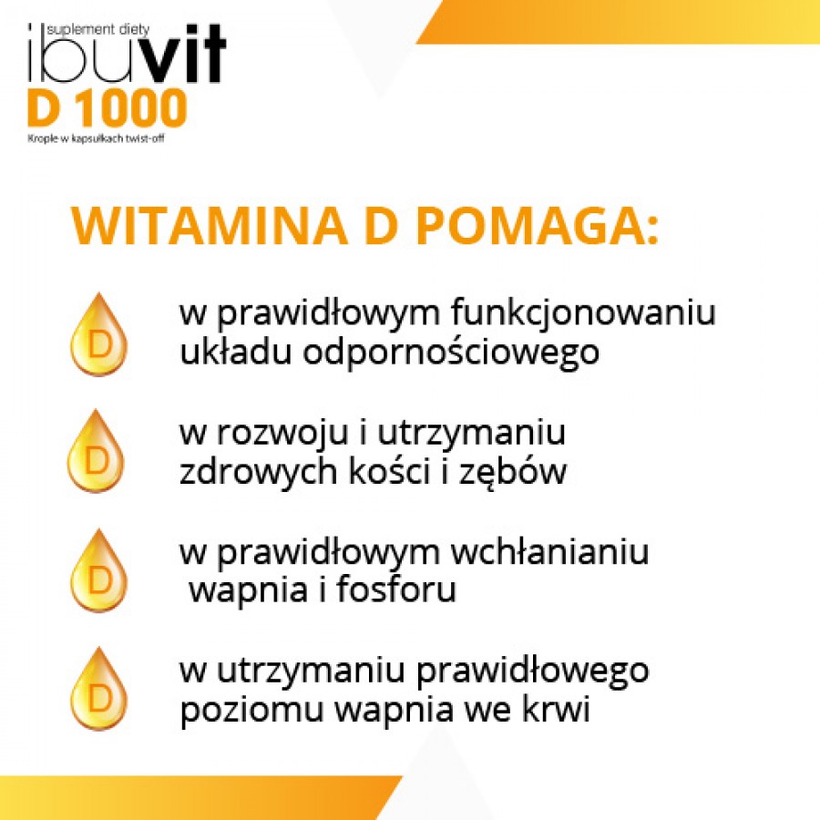 Zdjęcie produktu - 2 Ibuvit D 1000 Krople w kapsułkach twist-off - 30 kapsułek