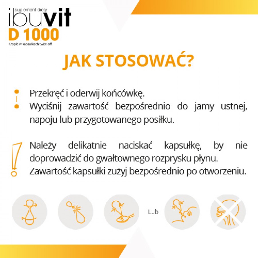Zdjęcie produktu - 3 Ibuvit D 1000 Krople w kapsułkach twist-off - 30 kapsułek