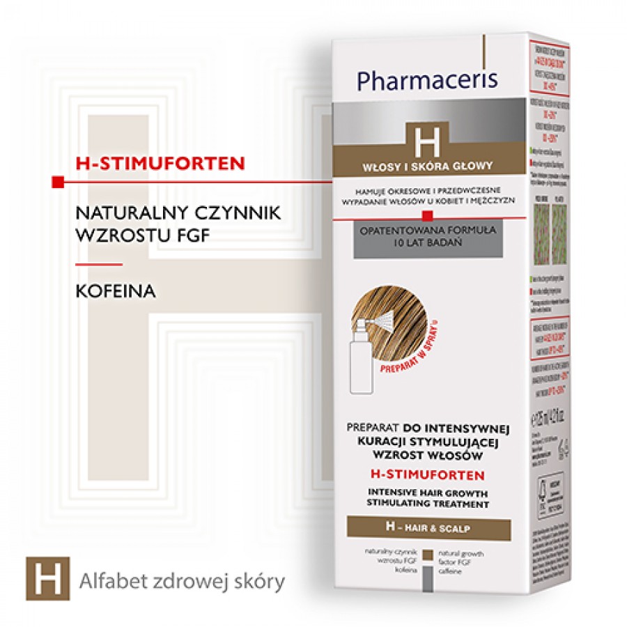Miniaturka artykułu - #1 Pharmaceris H H-STIMUFORTEN Preparat do intensywnej kuracji stymulującej wzrost włos&oacute;w, 125 ml
