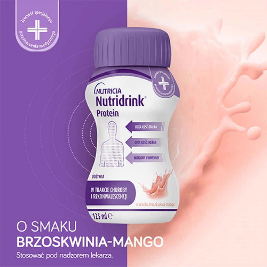 Miniaturka artykułu - #0 Nutridrink Protein brzoskwinia-mango, 4x125ml