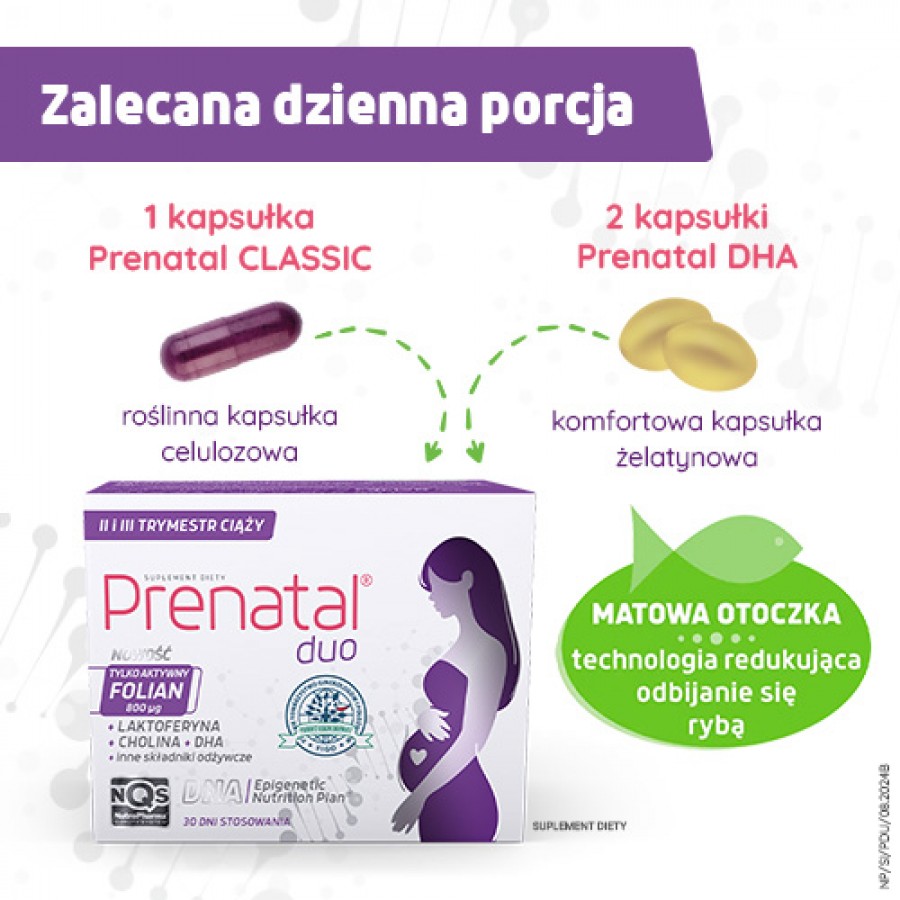 Zdjęcie produktu - 4 Prenatal DUO, 60 kaps. żelatynowych + 30 kaps. twardych - suplement diety dla kobiet w ciąży
