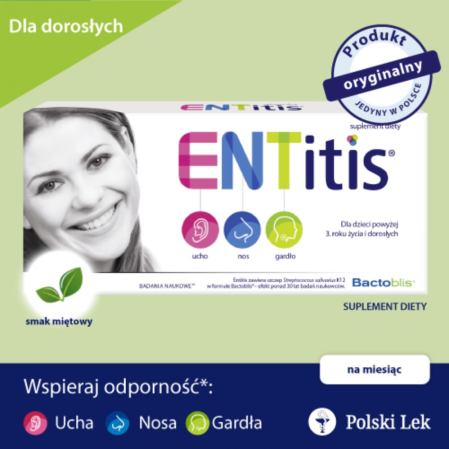 Miniaturka artykułu - #0 ENTitis do ssania miętowy, 30 pastylek