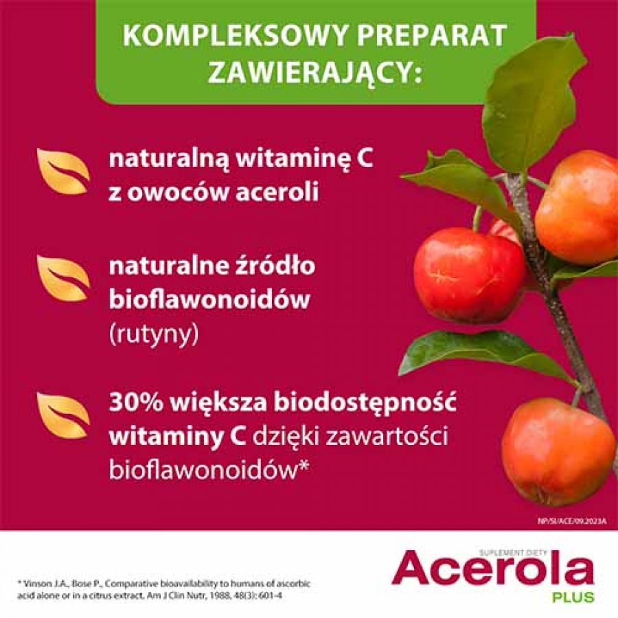Zdjęcie produktu - 1 Acerola Plus do ssania, 60 tabletek
