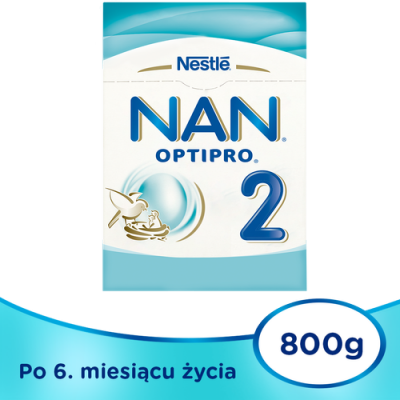 Miniaturka artykułu - #0 NESTLE NAN OPTIPRO 2 Mleko modyfikowane dla niemowląt po 6. miesiącu życia, 800g