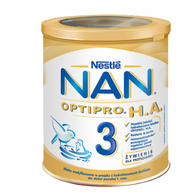 Miniaturka artykułu - #0 NESTLE NAN OPTIPRO H.A. 3 Mleko modyfikowane dla niemowląt powyżej 6. miesiąca, 400g
