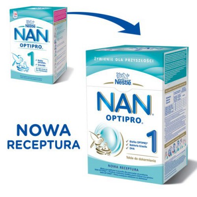 Miniaturka artykułu - #0 NESTLE NAN OPTIPRO 1 Mleko początkowe dla niemowląt od urodzenia, 800g