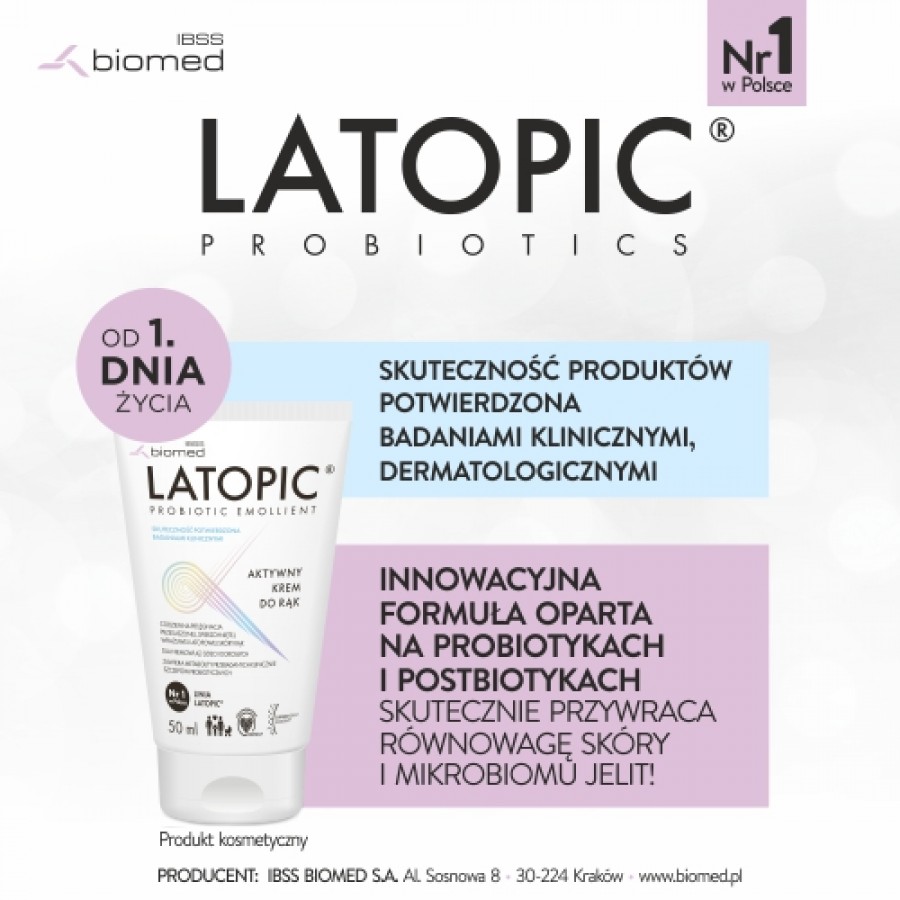 Miniaturka artykułu - #0 LATOPIC Krem do rąk regenerujący, 50 ml