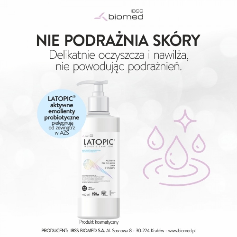 Zdjęcie produktu - 2 LATOPIC Żel do mycia ciała i włos&oacute;w, 400 ml