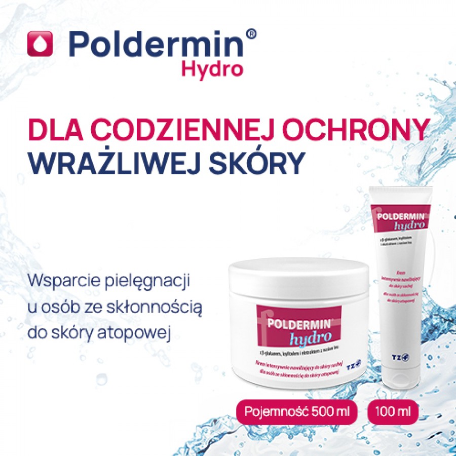 Miniaturka artykułu - #0 Poldermin Hydro Krem nawilżający do sk&oacute;ry atopowej, suchej i wrażliwej, 500 ml