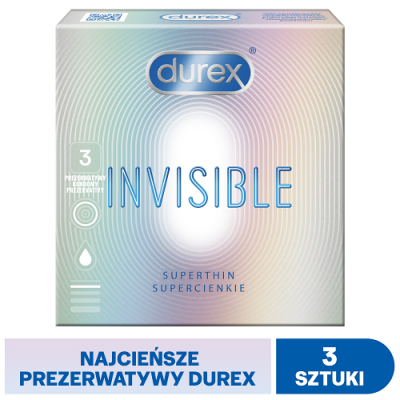 Zdjęcie produktu - 0 Durex Invisible Prezerwatywy dla większej bliskości, 3 sztuki