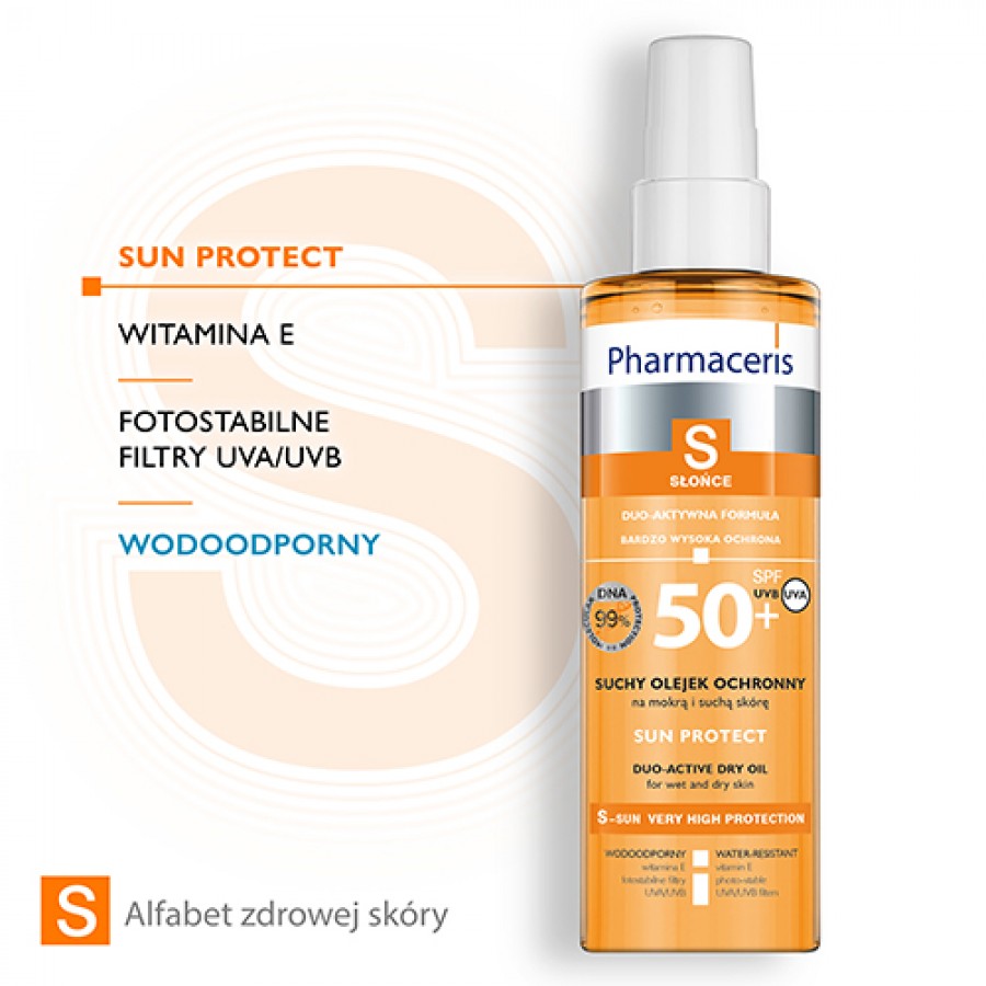 Miniaturka artykułu - #1 PHARMACERIS S SUN PROTECT Suchy olejek ochronny do ciała SPF50+ - 200 ml