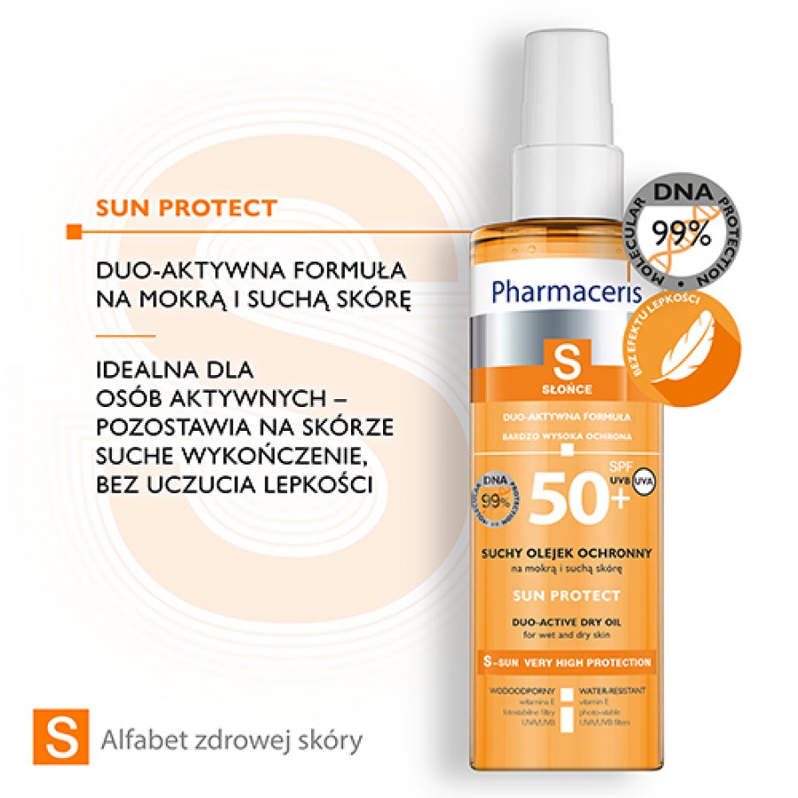 Zdjęcie produktu - 2 PHARMACERIS S SUN PROTECT Suchy olejek ochronny do ciała SPF50+ - 200 ml