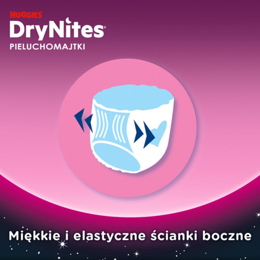 #4 – HUGGIES DRYNITES GIRLS 4-7 LAT (13-30kg) pieluchomajtki, 10 szt.