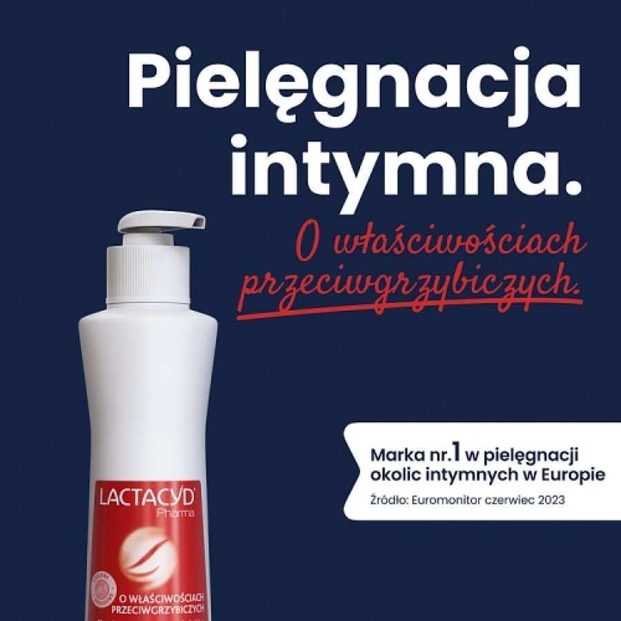 Miniaturka artykułu - #0 Lactacyd Pharma Płyn do higieny intymnej o właściwościach przeciwgrzybiczych, 250 ml