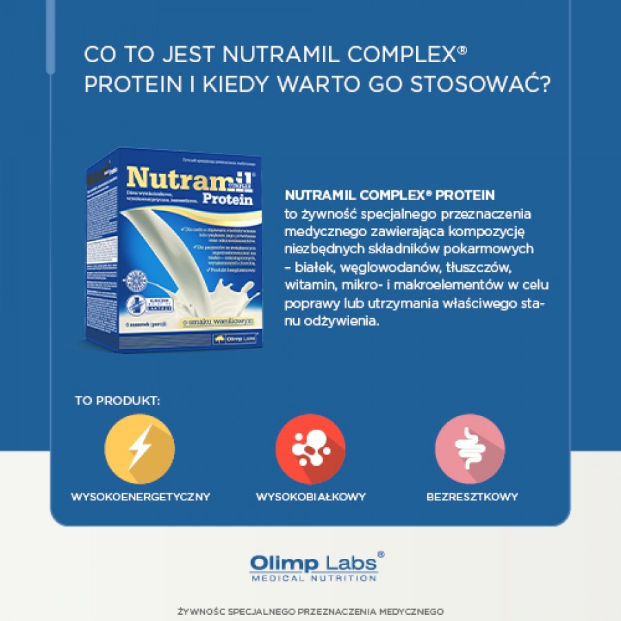 Zdjęcie produktu - 0 Olimp Nutramil Complex Protein wanilia - 6 saszetek