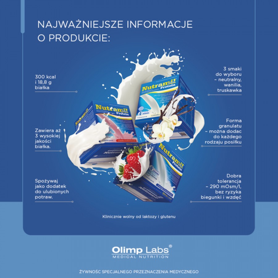Zdjęcie produktu - 1 Olimp Nutramil Complex Protein truskawka - 6 saszetek