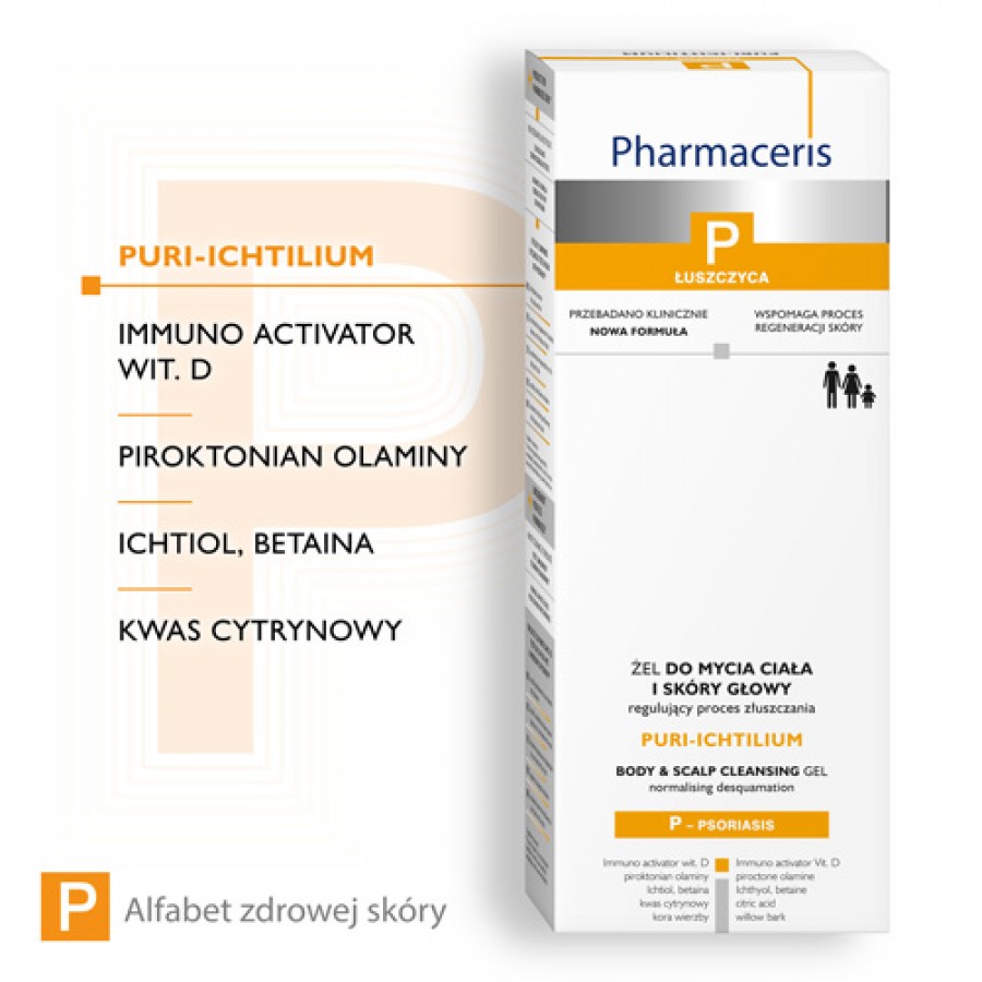 Miniaturka artykułu - #1 PHARMACERIS P Puri-Ichtilium Żel do mycia ciała i sk&oacute;ry głowy, 250ml