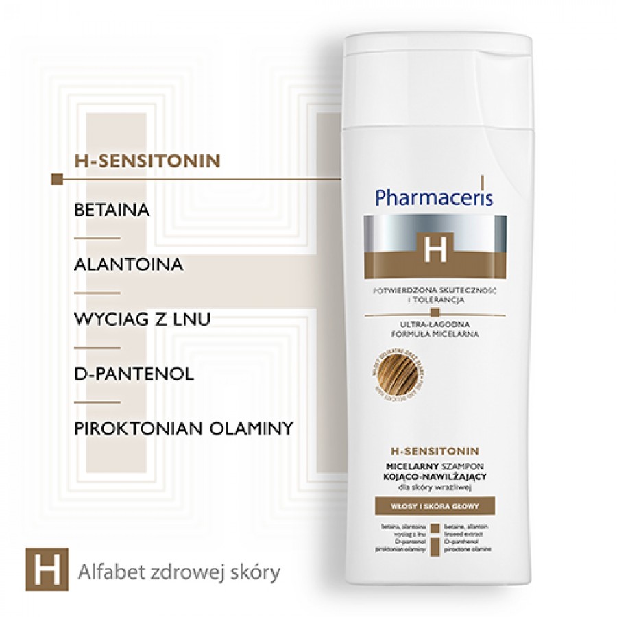 Miniaturka artykułu - #1 Pharmaceris H H-SENSITONIN Micelarny szampon kojąco-nawilżający dla sk&oacute;ry wrażliwej, 250 ml