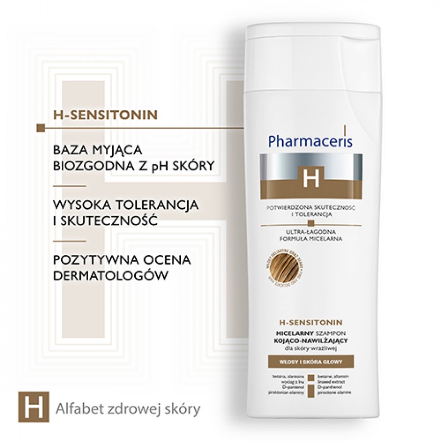 Zdjęcie produktu - 3 Pharmaceris H H-SENSITONIN Micelarny szampon kojąco-nawilżający dla sk&oacute;ry wrażliwej, 250 ml