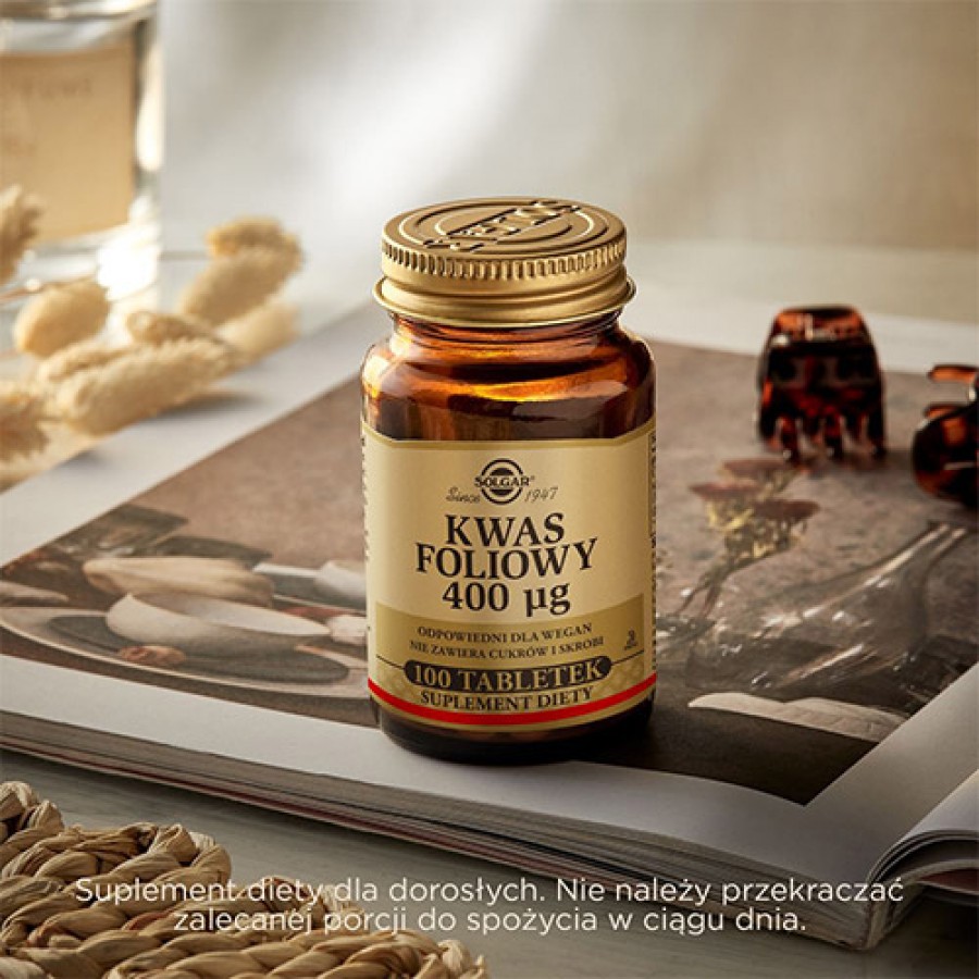 #4 – SOLGAR Kwas foliowy 400 mcg - 100 tabletek