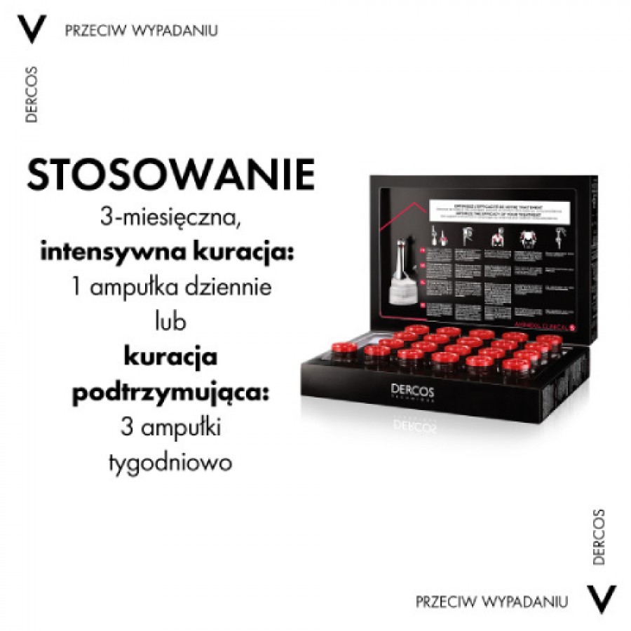 Miniaturka artykułu - #0 Vichy Dercos Aminexil Clinical 5 Kuracja przeciw wypadaniu włos&oacute;w dla mężczyzn, 21 amp. x 6 ml