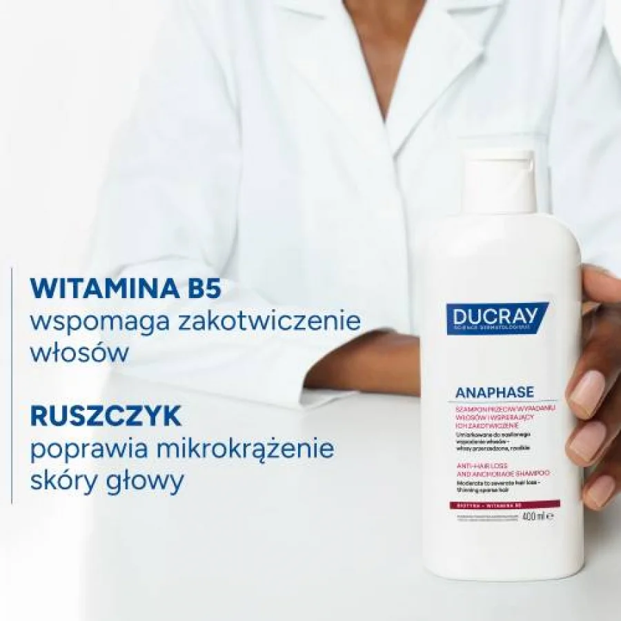 #1 – DUCRAY ANAPHASE+ Szampon uzupełnienie kuracji przeciw wypadaniu włos&oacute;w, 400ml
