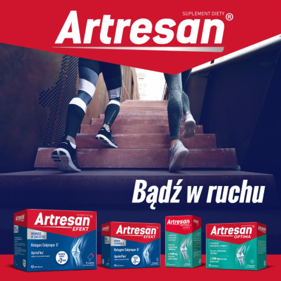 Zdjęcie produktu - 5 Artresan Optima, 120 kapsułek (90 + 30 gratis) - suplement diety z kolagenem i glukozaminą