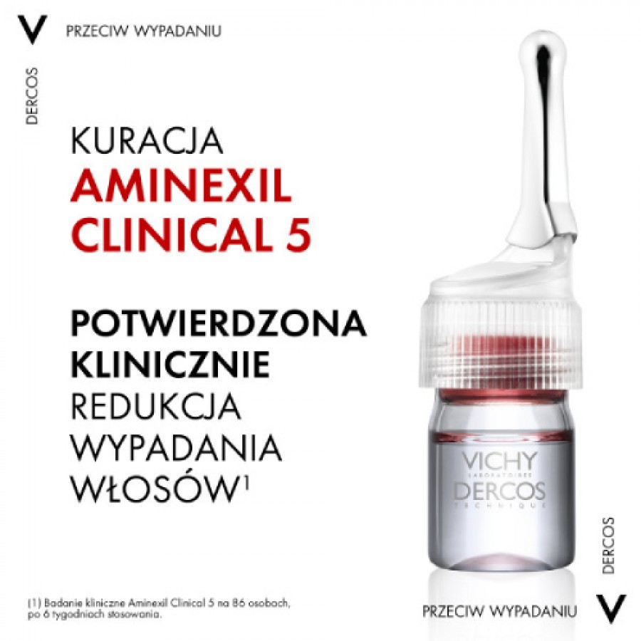 Miniaturka artykułu - #0 Vichy Dercos Aminexil Clinical 5 Kuracja przeciw wypadaniu włos&oacute;w dla kobiet, 21 amp. x 6 ml