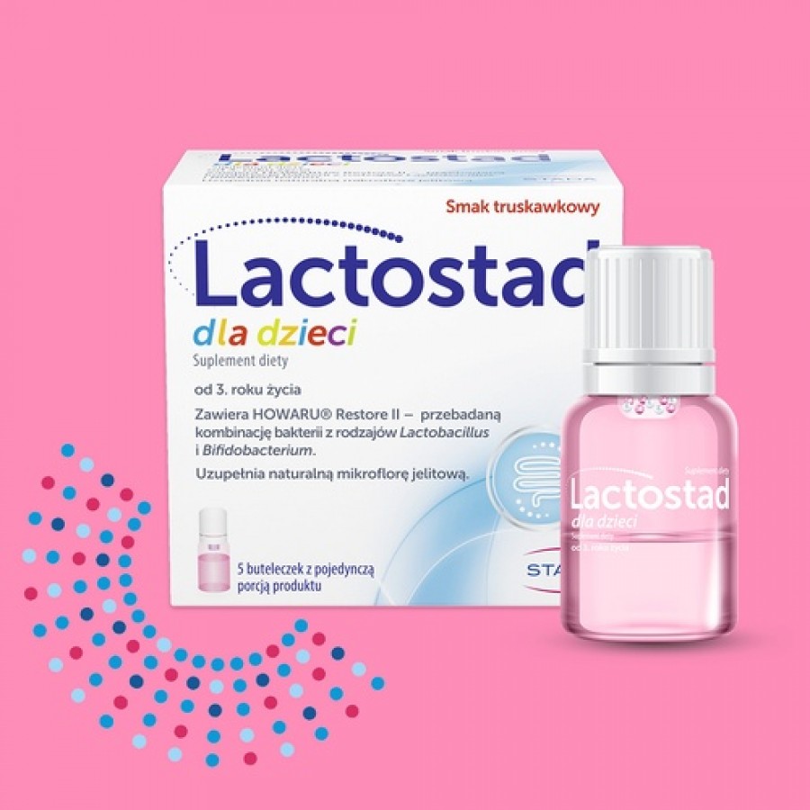 Miniaturka artykułu - #0 Lactostad dla dzieci powyżej 3. roku życia płyn doustny, 5 ampułek x 7 ml