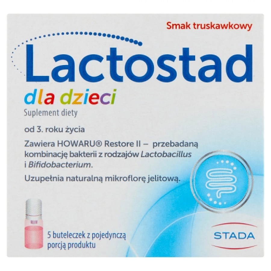 Zdjęcie produktu - 6 Lactostad dla dzieci powyżej 3. roku życia płyn doustny, 5 ampułek x 7 ml