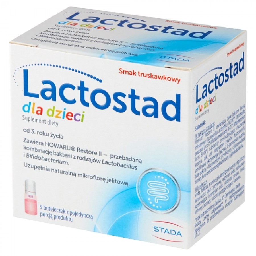 Zdjęcie produktu - 7 Lactostad dla dzieci powyżej 3. roku życia płyn doustny, 5 ampułek x 7 ml