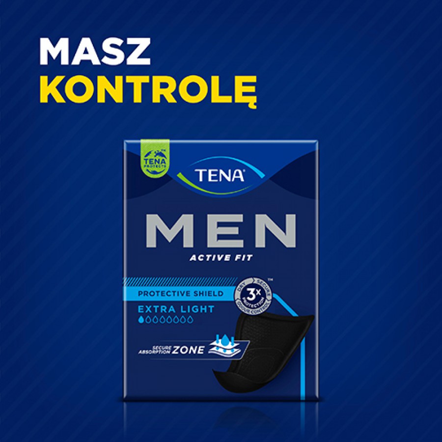 Zdjęcie produktu - 6 TENA MEN Extra Light Wkładki anatomiczne, 14 szt. - wkładki na nietrzymanie moczu dla mężczyzn