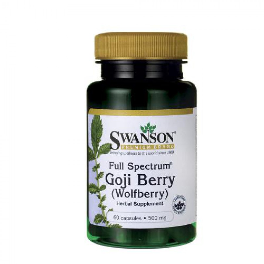 Miniaturka artykułu - #0 SWANSON FS Goji Berry (Wolfberry) 500mg, 60 kapsułek