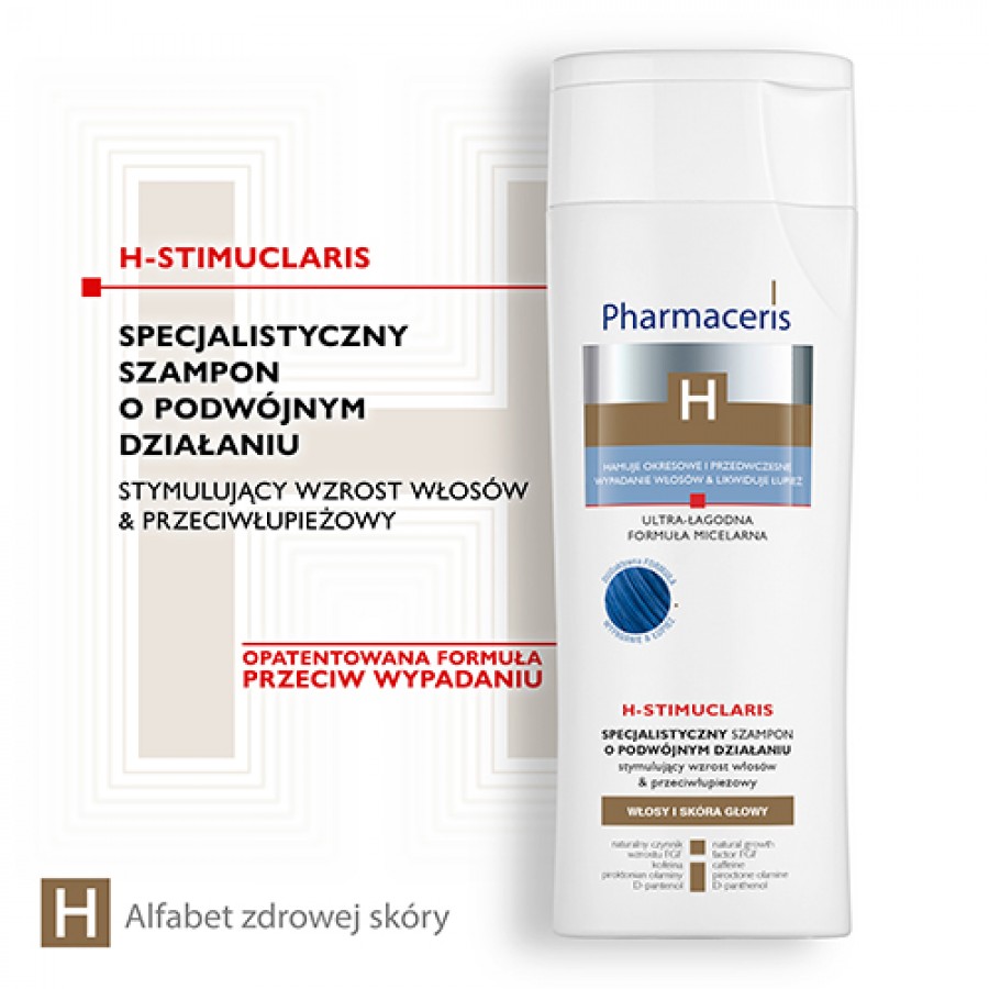 Miniaturka artykułu - #0 Pharmaceris H H-STIMUCLARIS Szampon stymulujący wzrost włos&oacute;w & przeciwłupieżowy, 250 ml