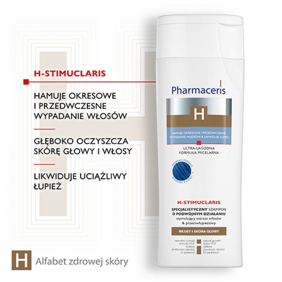 Zdjęcie produktu - 2 Pharmaceris H H-STIMUCLARIS Szampon stymulujący wzrost włos&oacute;w & przeciwłupieżowy, 250 ml