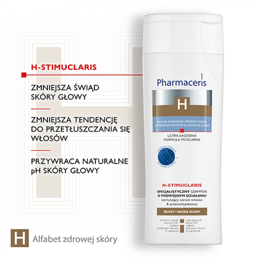 Zdjęcie produktu - 3 Pharmaceris H H-STIMUCLARIS Szampon stymulujący wzrost włos&oacute;w & przeciwłupieżowy, 250 ml