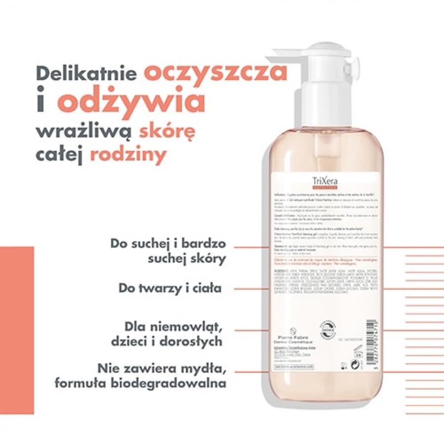 Miniaturka artykułu - #0 AVENE TRIXERA NUTRITION Nutri-fluid Żel oczyszczający, 400 ml