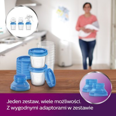 Zdjęcie produktu - 2 AVENT Pojemniki na pokarm SCF618/10 - 10 pojemnik&oacute;w