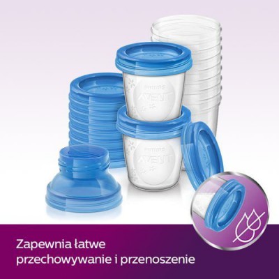 Miniaturka artykułu - #1 AVENT Pojemniki na pokarm SCF618/10 - 10 pojemnik&oacute;w