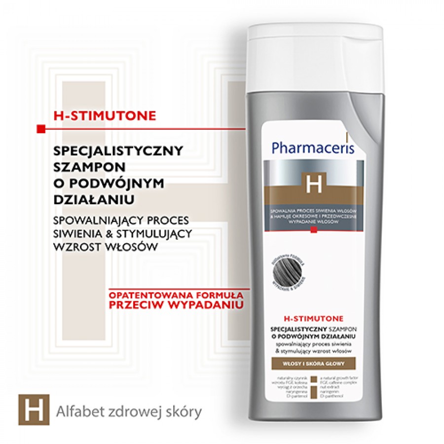 Miniaturka artykułu - #0 Pharmaceris H H-STIMUTONE Szampon spowalniający proces siwienia & stymulujący wzrost włos&oacute;w, 250 ml