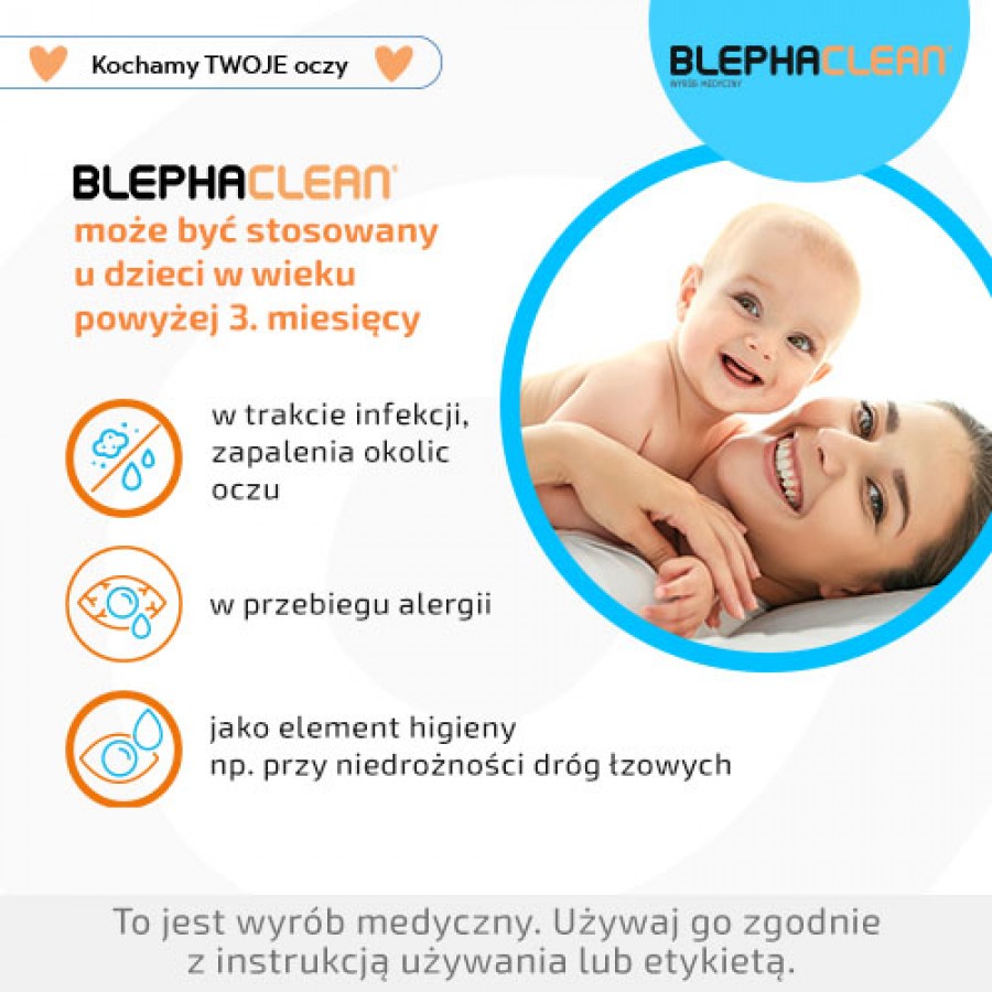 Zdjęcie produktu - 2 Blephaclean Sterylne chusteczki do higieny powiek i brzeg&oacute;w rzęs, 20 szt.