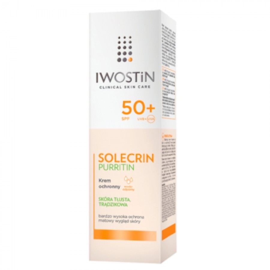 Miniaturka artykułu - #0 Iwostin Solecrin Purritin SPF 50+ Krem ochronny, 50 ml