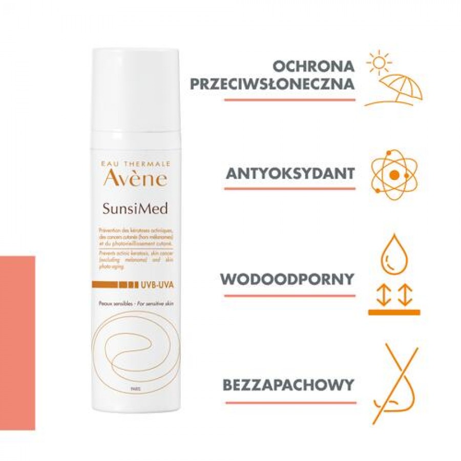 Miniaturka artykułu - #1 AVENE SunsiMed Krem bardzo wysoka ochrona SPF 50+, 80ml